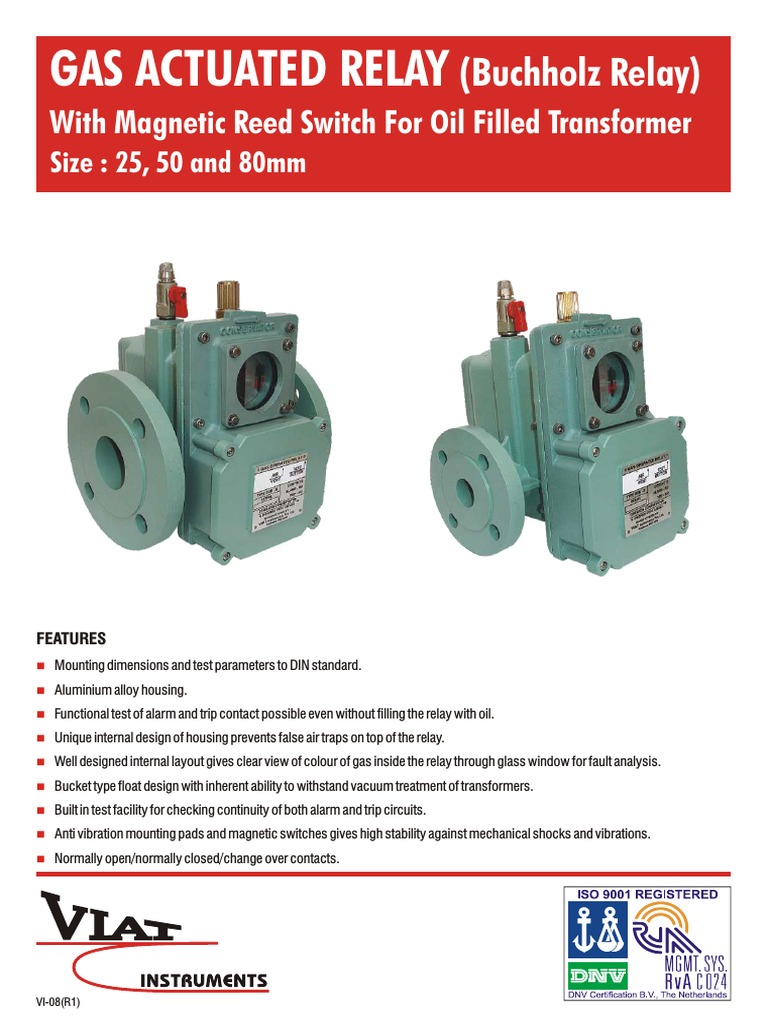 Buchholz Relays For Power Transformers PDF Relay Transformer