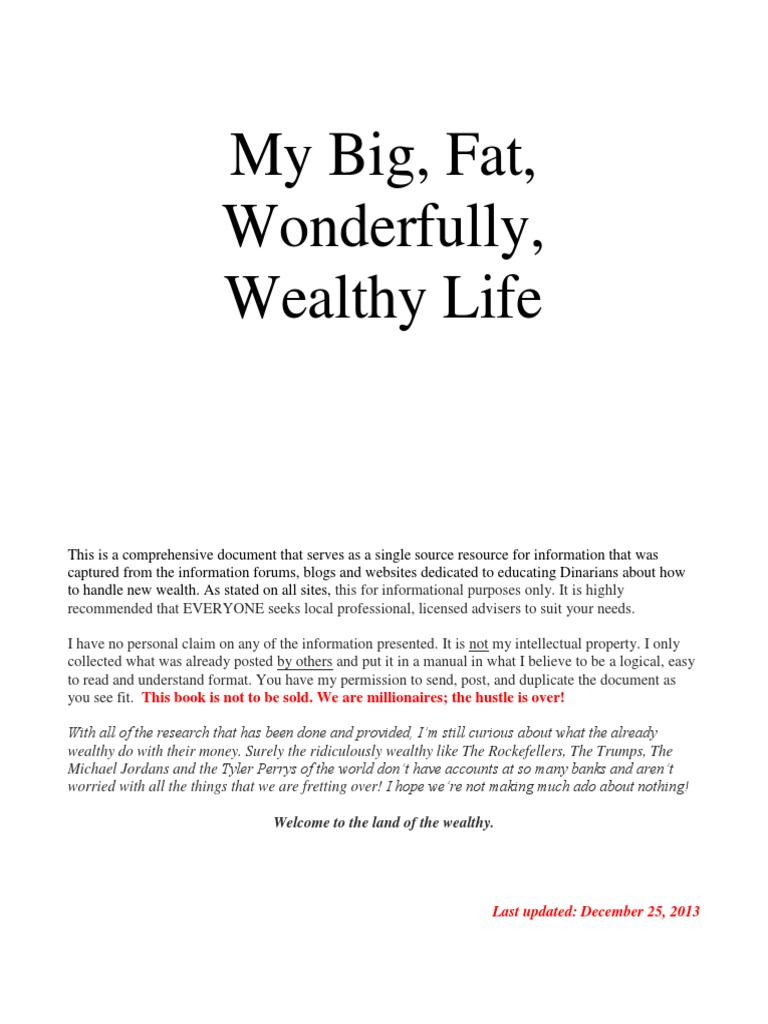 My Big Fat Wonderfully Wealthy Life.pdf Identity Document Estate Tax In The United States