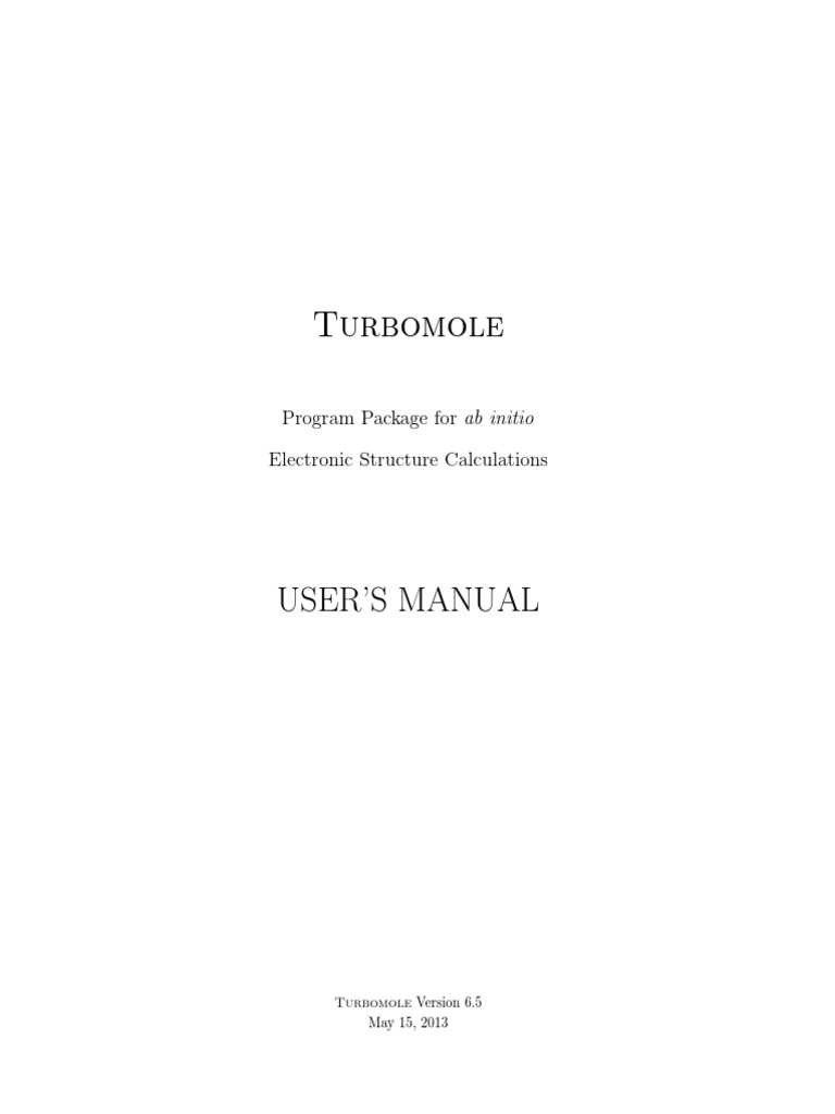 Turbomole Manual 6-5 | PDF | Density Functional Theory
