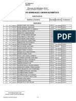 Resultados Examen Admisión Agronomía UNCA 2014