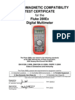 Electromagnetic Compatibility Test Certificate Fluke 28iiex Digital Multimeter