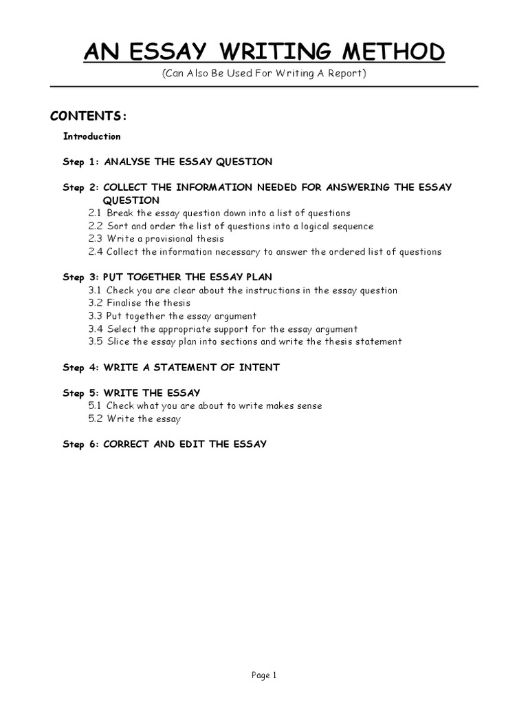 Essay Writing Method | Download Free PDF | Argument | Essays
