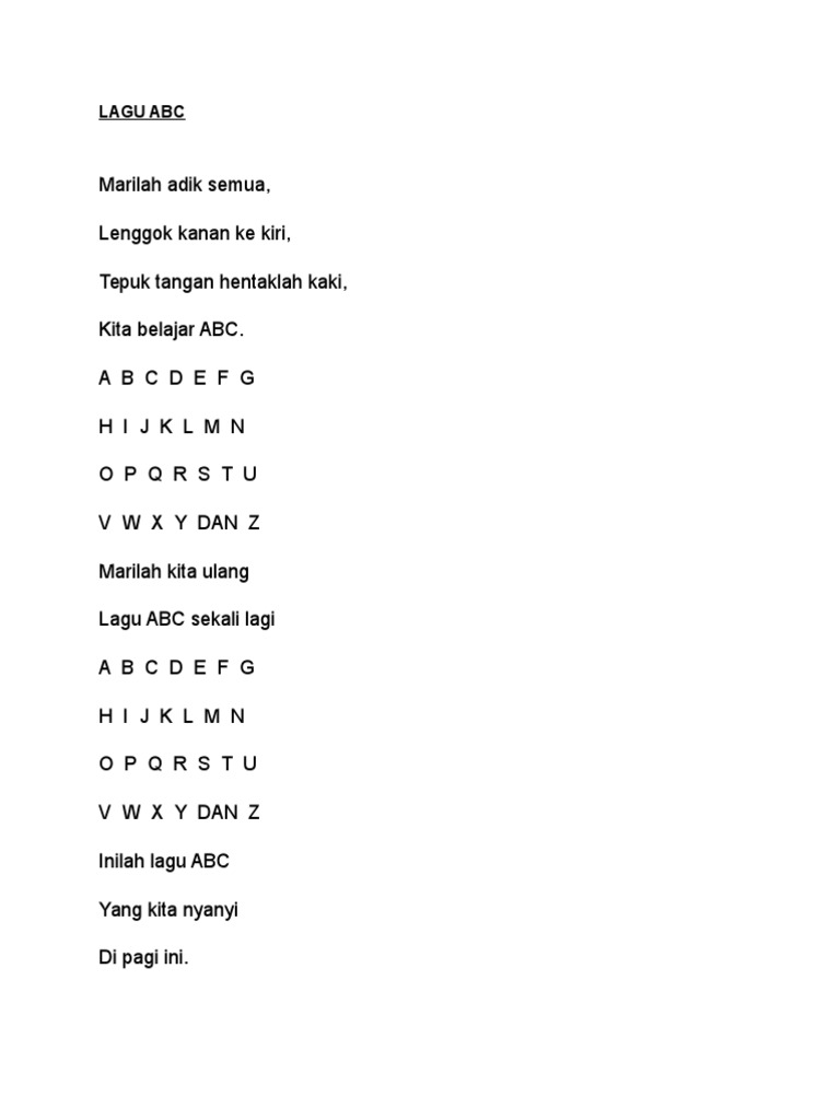 Lagu Abc Bahasa Indonesia