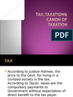 Tax,Taxation& Canon of Taxation (Slide)