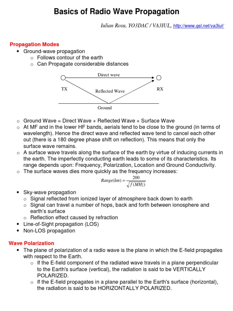 Radio Wave Propagation Basics | PDF | Radio Propagation | Polarization ...