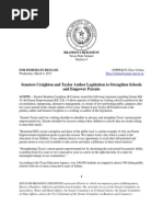 Senators Creighton and Taylor Author Legislation To Strengthen Schools and Empower Parents