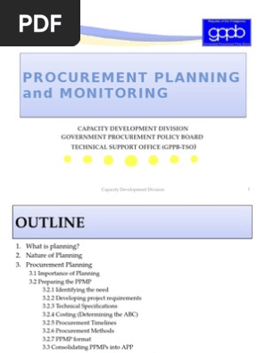 Procurement Planning and Monitoring