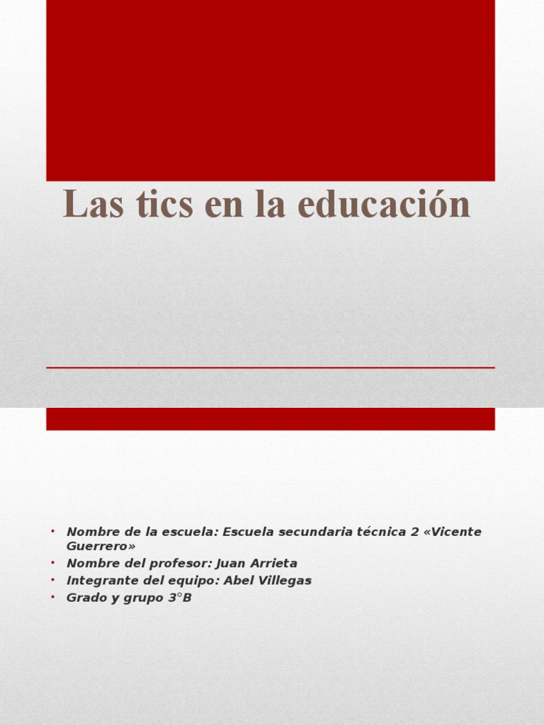 Tic's en La Educacion | PDF | Tecnología de información y ...