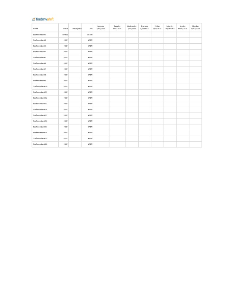 Free Staff Roster Template Guide | PDF