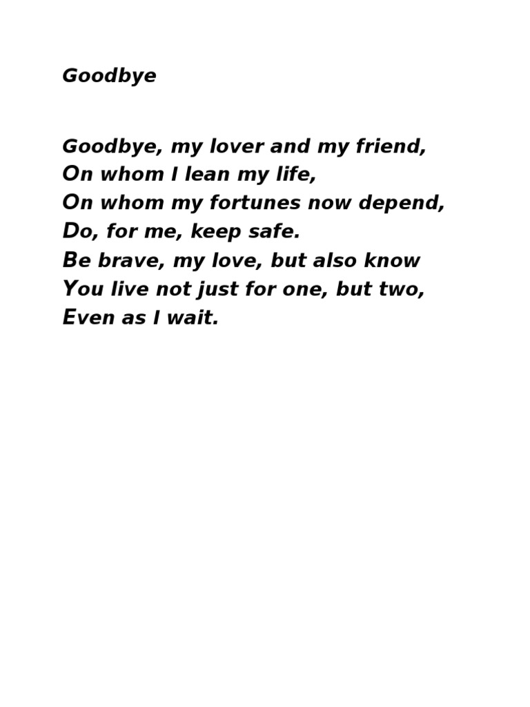 Goodbye | PDF