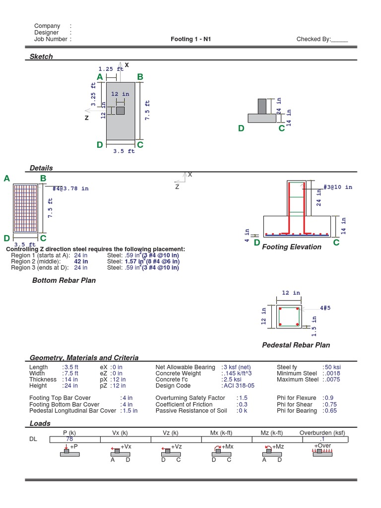 Footing Design and Analysis Report | PDF | Building Materials ...