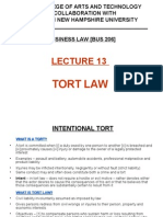 Lecture 13 - Tort Law