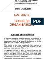 Lecture 16 - Business Organisations