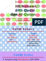 Hadith Nabawi, Hadith Qudsi Dan Al-Quran