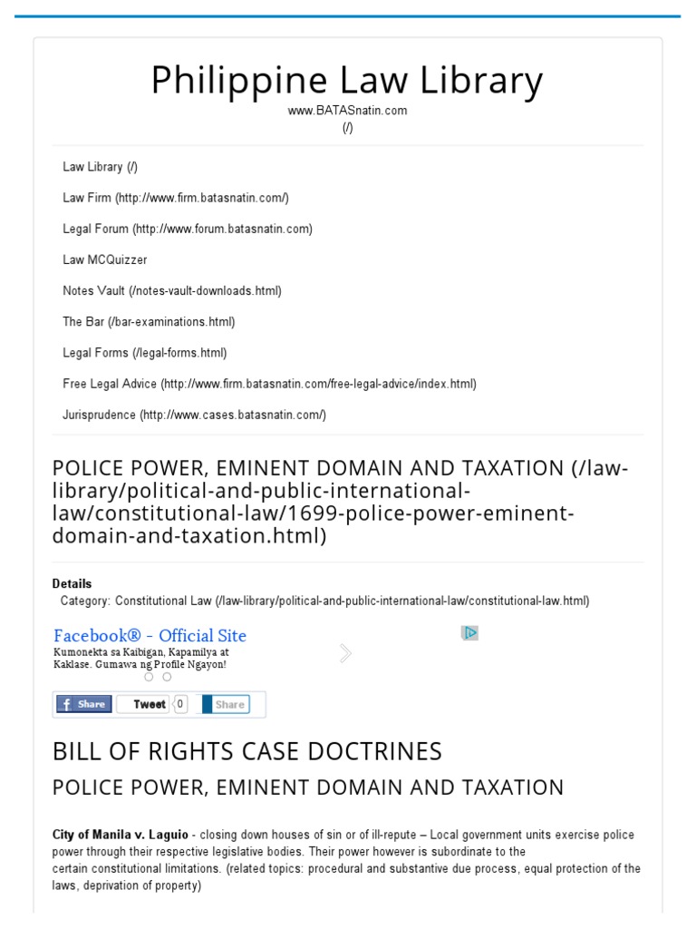 Police Power and Eminent Domain Explained | PDF | Eminent Domain ...