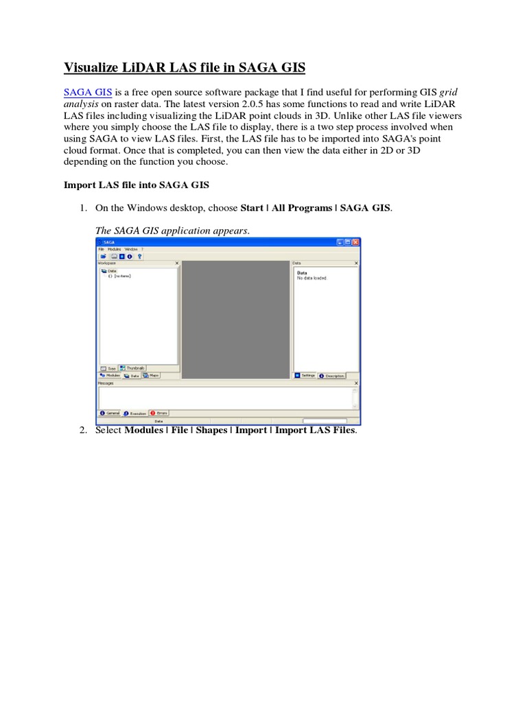Visualize LiDAR LAS File in SAGA GIS | PDF | Lidar | Geographic ...