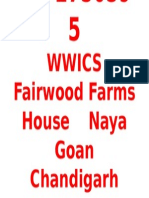 WWICS Fairwood Farms House Naya Goan Chandigarh For Sale