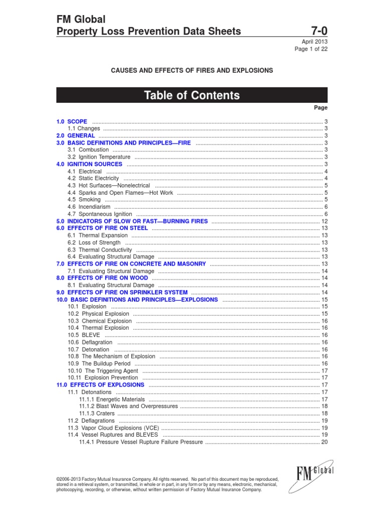 FM DataSheets - Cause and Effect of Fire and Explosions | PDF ...