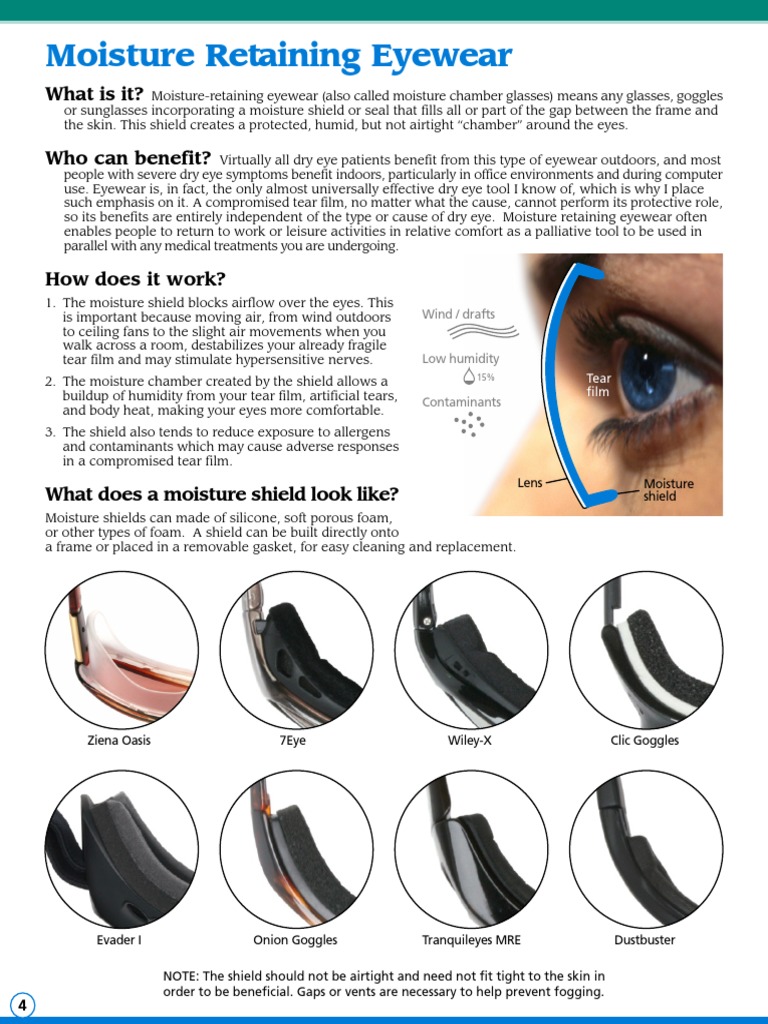Moisture Retaining Eyewear PDF Glasses Eye