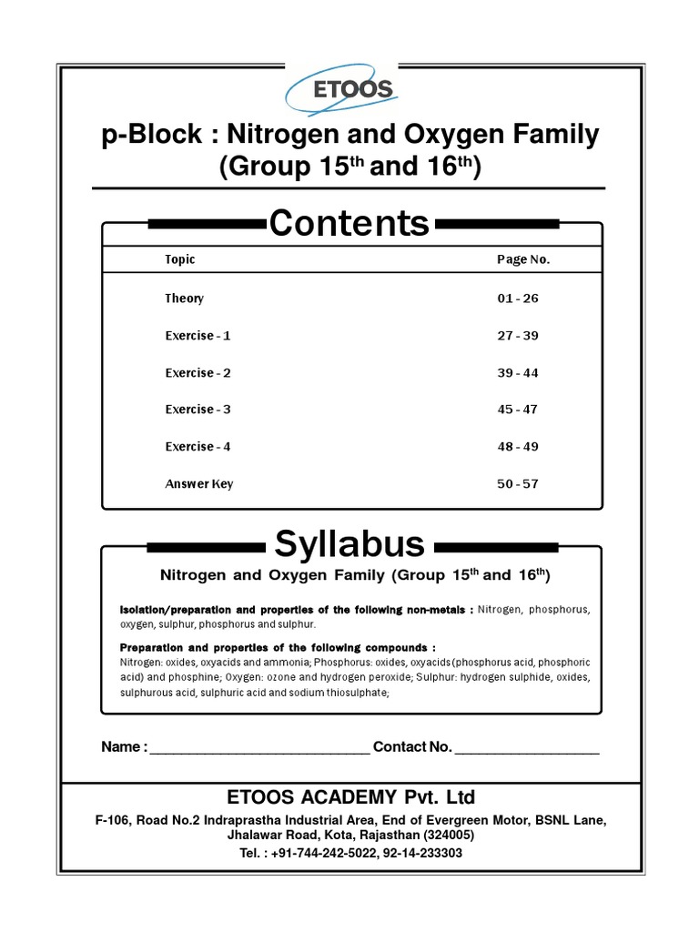 Nitrogen and Oxygen Family Overview | PDF | Nitric Acid | Nitrogen