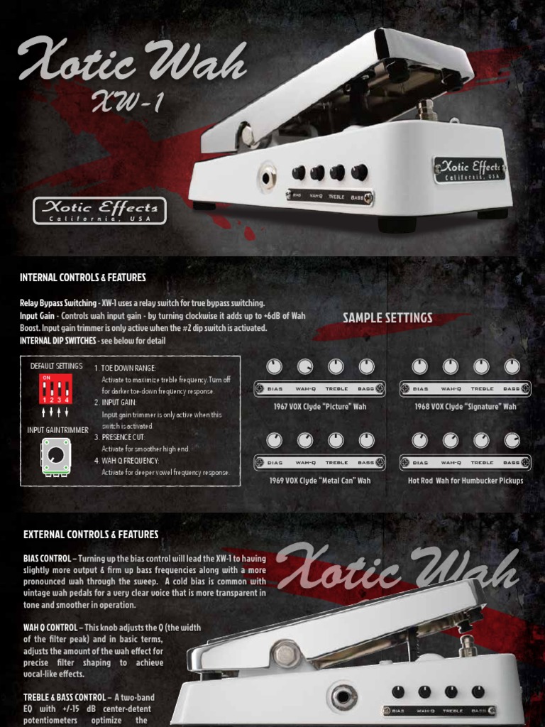 Xotic Wah XW-1 ワウペダル箱、説明書付き