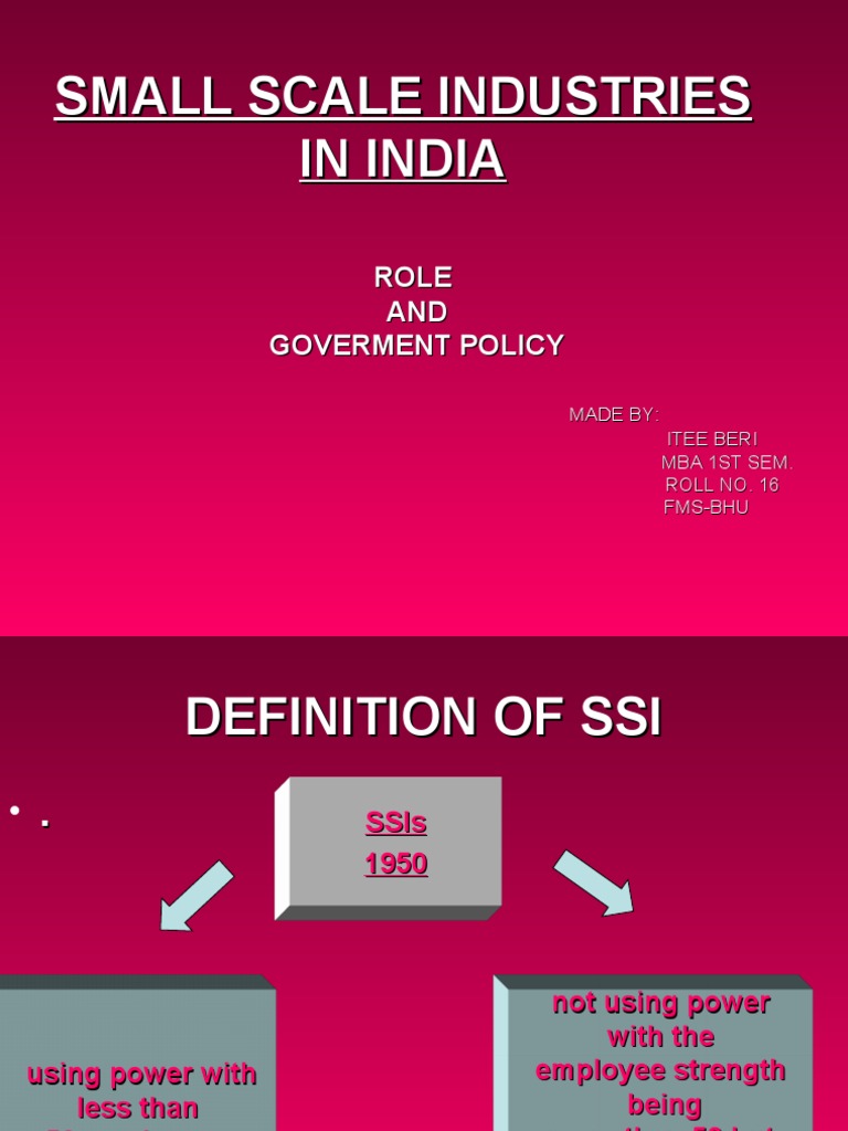 Small Scale Industries in India Economic Growth Small And Medium