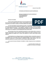 Courrier President Du Conseil Constitutionnel Lot & Palanges