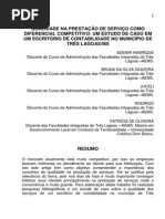 Qualidade Na Prestação de Serviço Como Diferencial Competitivo Um Estudo de Caso Em Um Escritório de Contabilidade No Município de Três Lagoasms