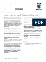 Spectators and Parents/Carers: Respect Code of Conduct