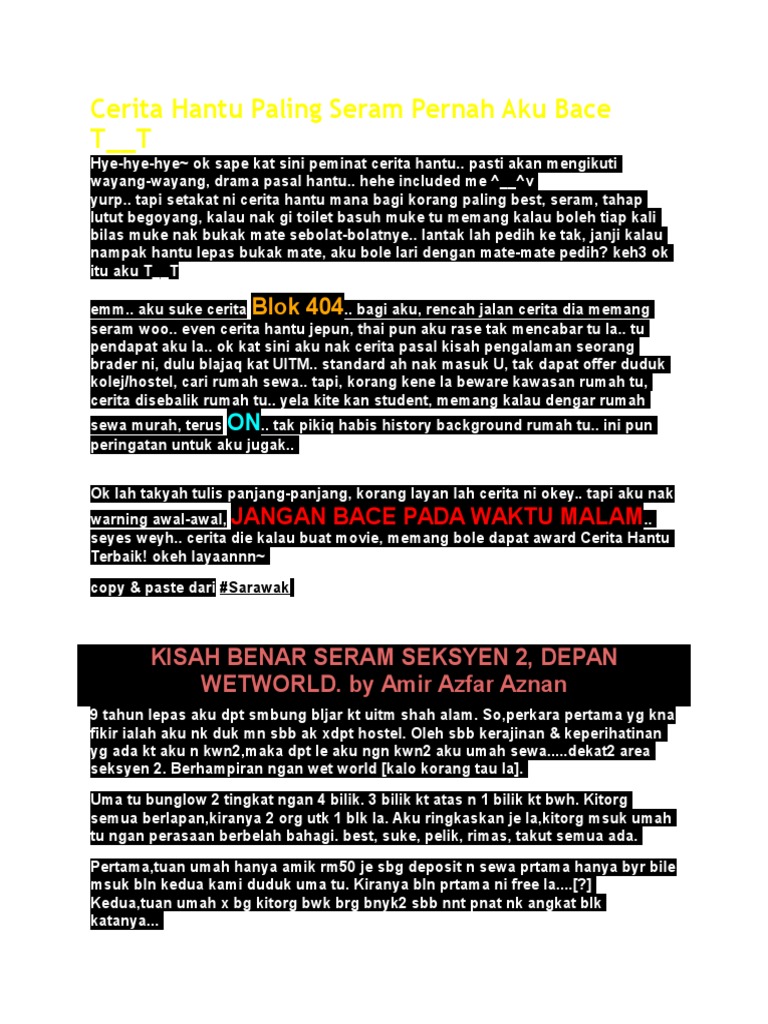 Cerita Hantu Paling Seram Pernah Aku Bace T Pdf