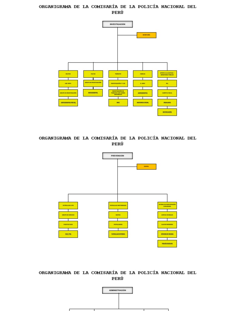 Organigrama Comisaria Policía Seguridad