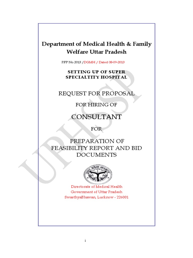 RFP (Super-Speciality Hospital) | PDF | Request For Proposal | Public ...