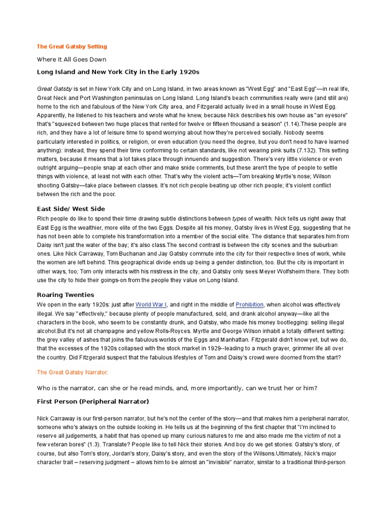 The great gatsby setting time image
