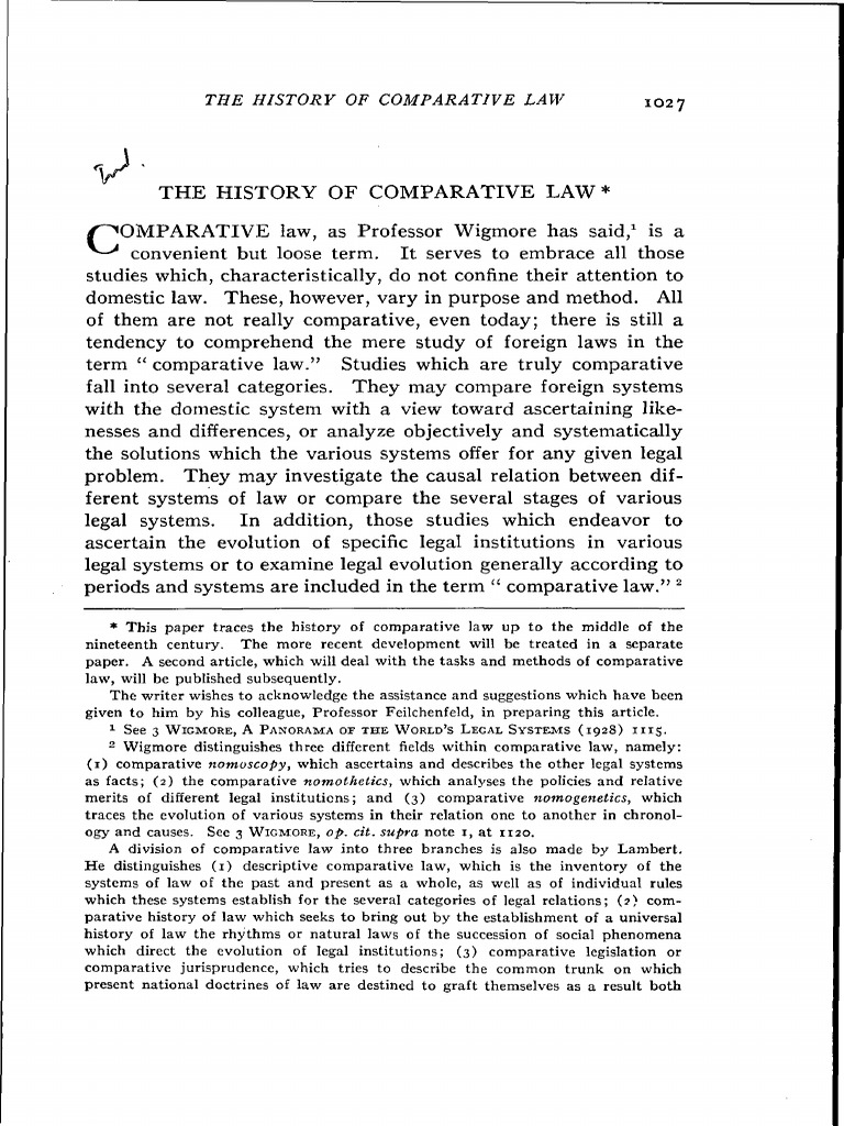 HUG, History of Comparative Law | PDF | Jurisprudence | Roman Law