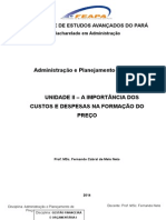 Unidade II - A Importância Dos Custos e Despesas Na Formação Do Preço