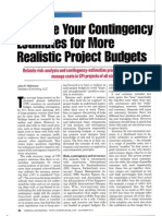 Improve Contingency Estimates Budget