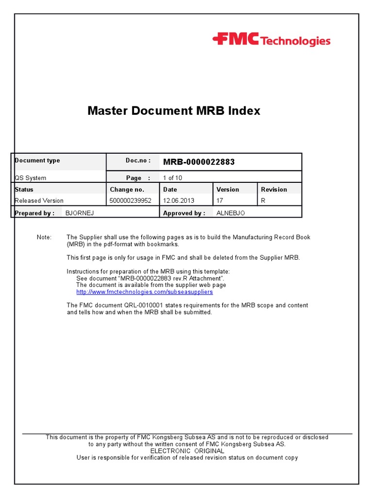 MRB Index for Manufacturing Records | PDF | Computing | Business