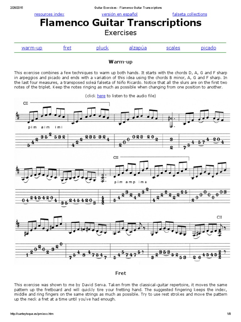 Guitar Exercises Flamenco Guitar Transcriptions.pdf Guitars Scale