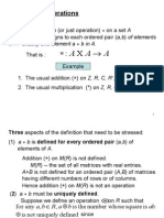 1.7 Binary Operations: Is A Rule Which Assigns To Each Ordered Pair (A, B) of Elements B in A. That Is