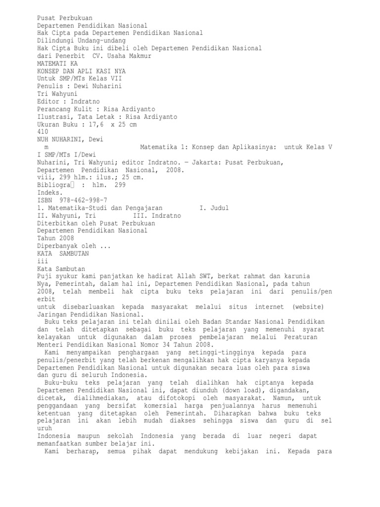56568231 Buku Pelajaran Matematika Kelas 7