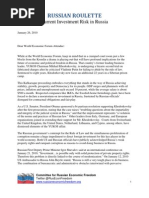 Download Russian Roulette Current Investment Risks in Russia January 2010 by Committee for Russian Economic Freedom SN25778254 doc pdf