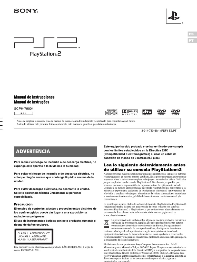 PDF Manual de PS2 Tarjeta de memoria Disco compacto