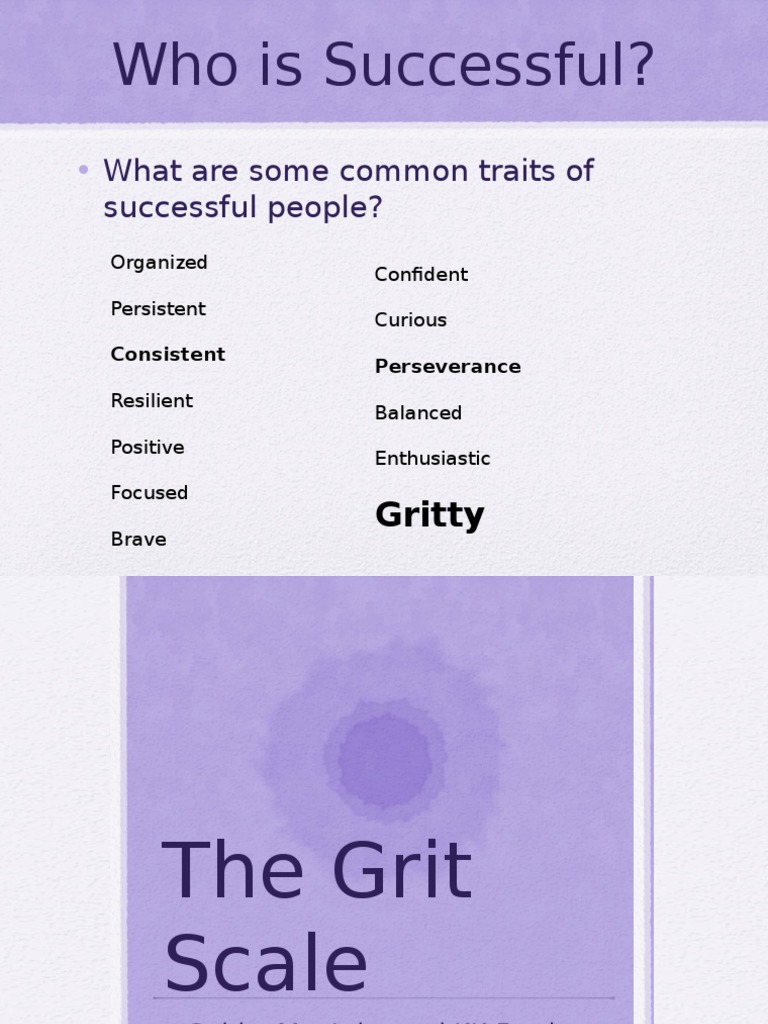 The Grit Scale Presentation Final2 PDF Grit (Personality Trait