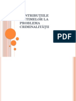 Contributia Victimelor La Problema Criminalitatii