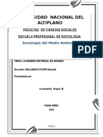 Sociologia Del Medio Ambiente Mineria Informal