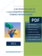 Informe de Investigación de Turbomáquinas Hidráulicas (Michell Banki)