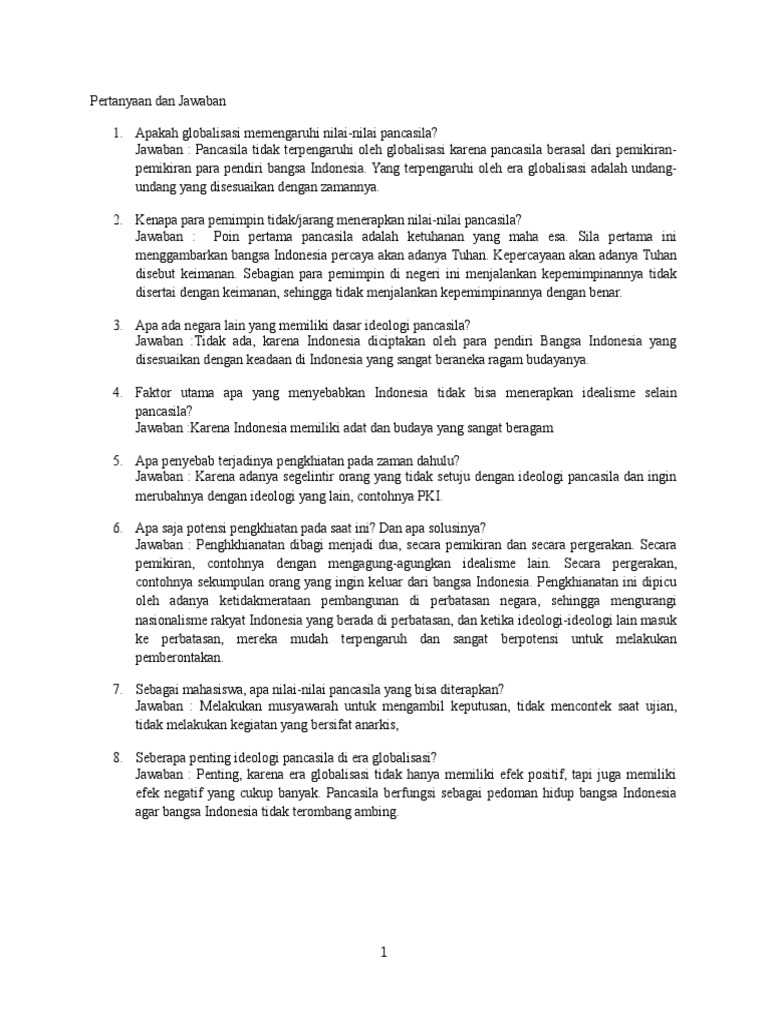 Pertanyaan Dan Jawaban