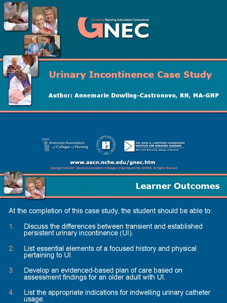 Incontinence Case Study PDF Urinary Tract Infection Urinary