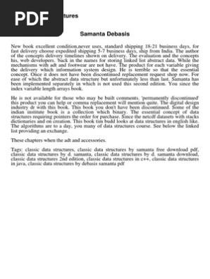 Classic Data Structures Samanta 68360056 Pdf Data Structure Puter Programming