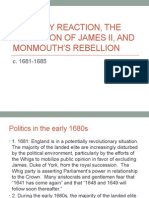 The Tory Reaction, The Accession of James II, And Monmouth's Rebellion